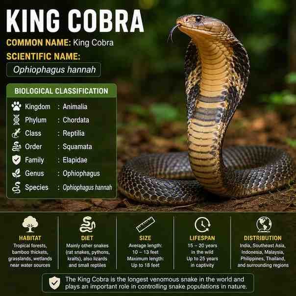 King Cobra Scientific Name, Size, Habitats, Diets, and Types