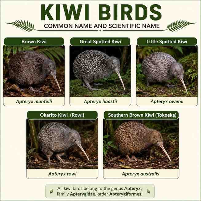 Kiwi Bird Scientific Name, Genus, Diet, Habitat, and Types