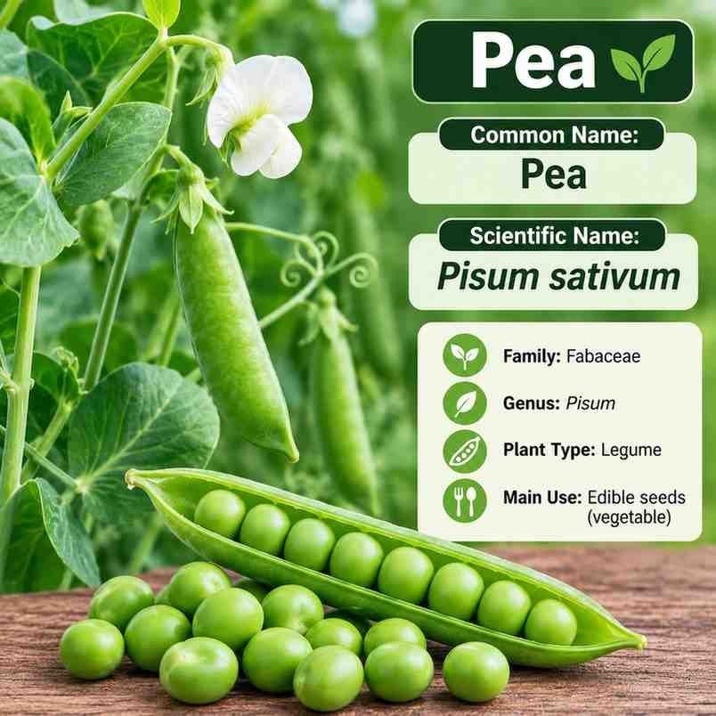 Pea Scientific Name, Genus, Uses, Benefits, and Types