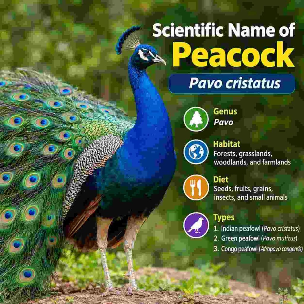 Scientific Name of Peacock, Genus, Habitat, Diet, and Types