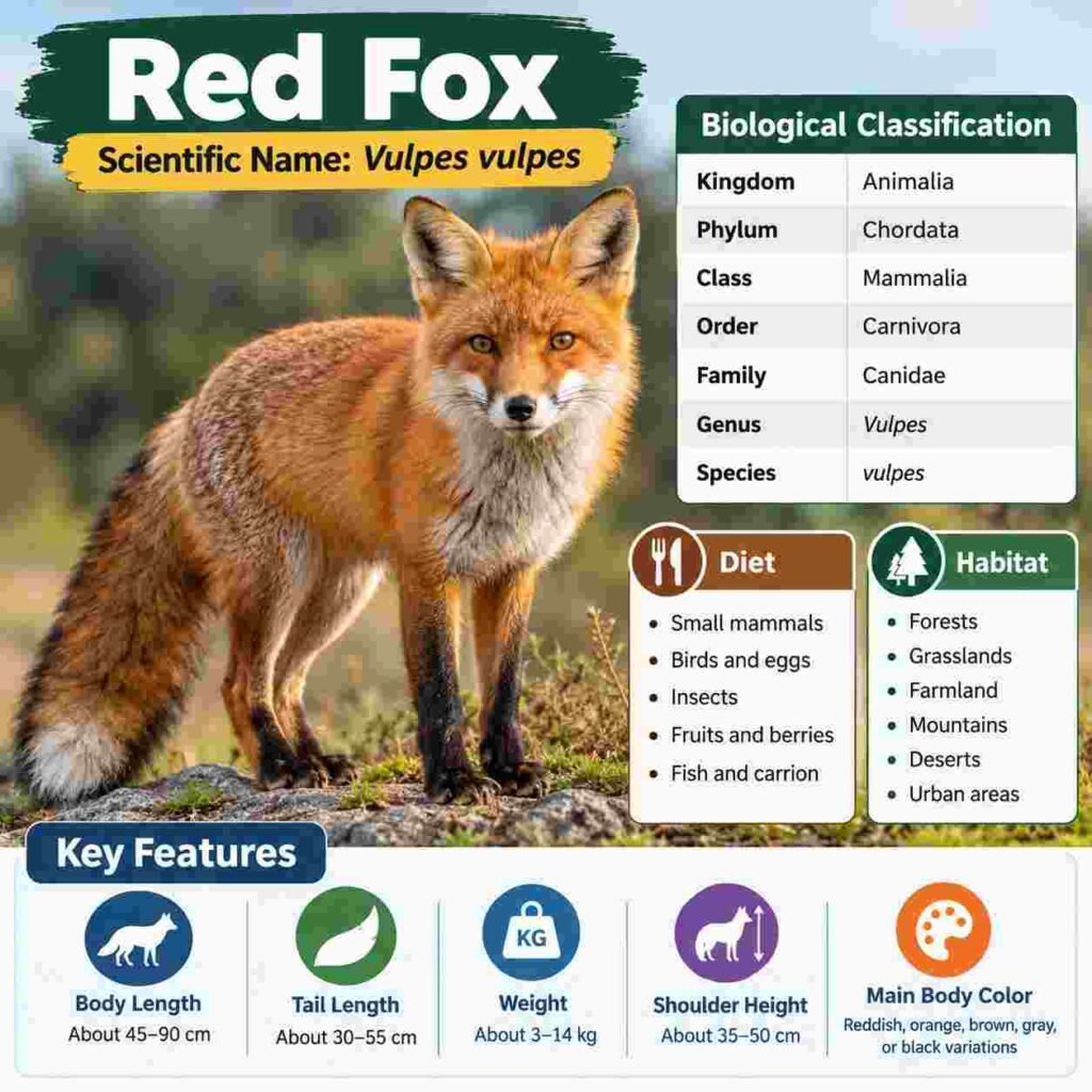 Red Fox Scientific Name, Classification, Diet, and Habitat