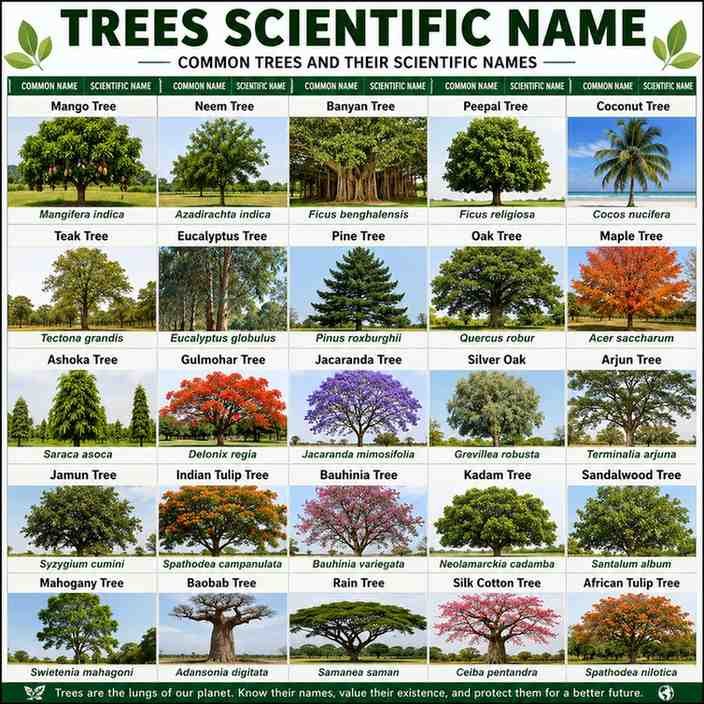 Scientific Name of Trees List 150 Trees Common Names