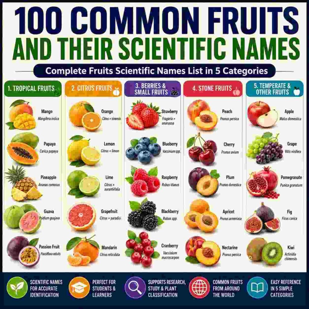 Fruits Scientific Names List: 100+ Fruit Botanical Names