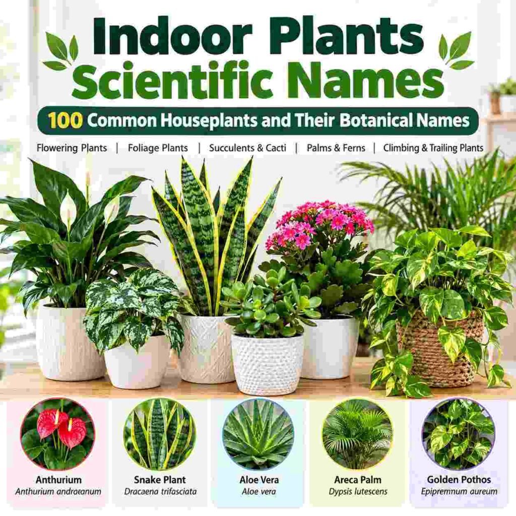100 Common Indoor Plants Scientific Names List